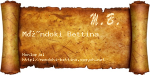 Mándoki Bettina névjegykártya